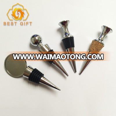 Top supplier wholesale metal craft custom different shape zinc alloy heart wine stopper